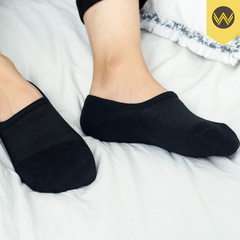 WANDER No Show Socks 10 Pack Cotton Non Slip Low Cut Invisible Loafer Socks Men&Women Boat Liner (Sock Size:9-11, 5black+5gray) - Image 5